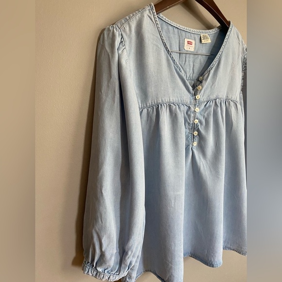 Levi’s “Halsey” Blouse Lightweight 3/4 Sleeve Flowy Size XL - Picture 7 of 13